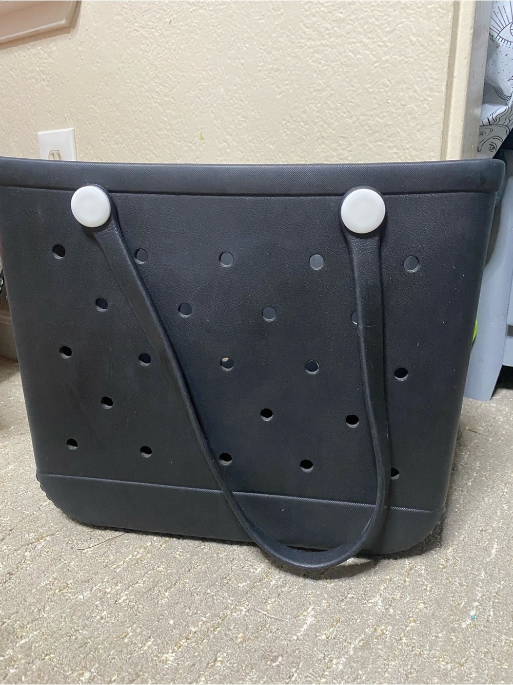 Black Perforated Tote Bag - Unbranded